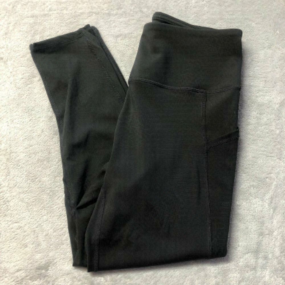 Head Black Athletic Crop Leggings With Mesh, Yoga Workout